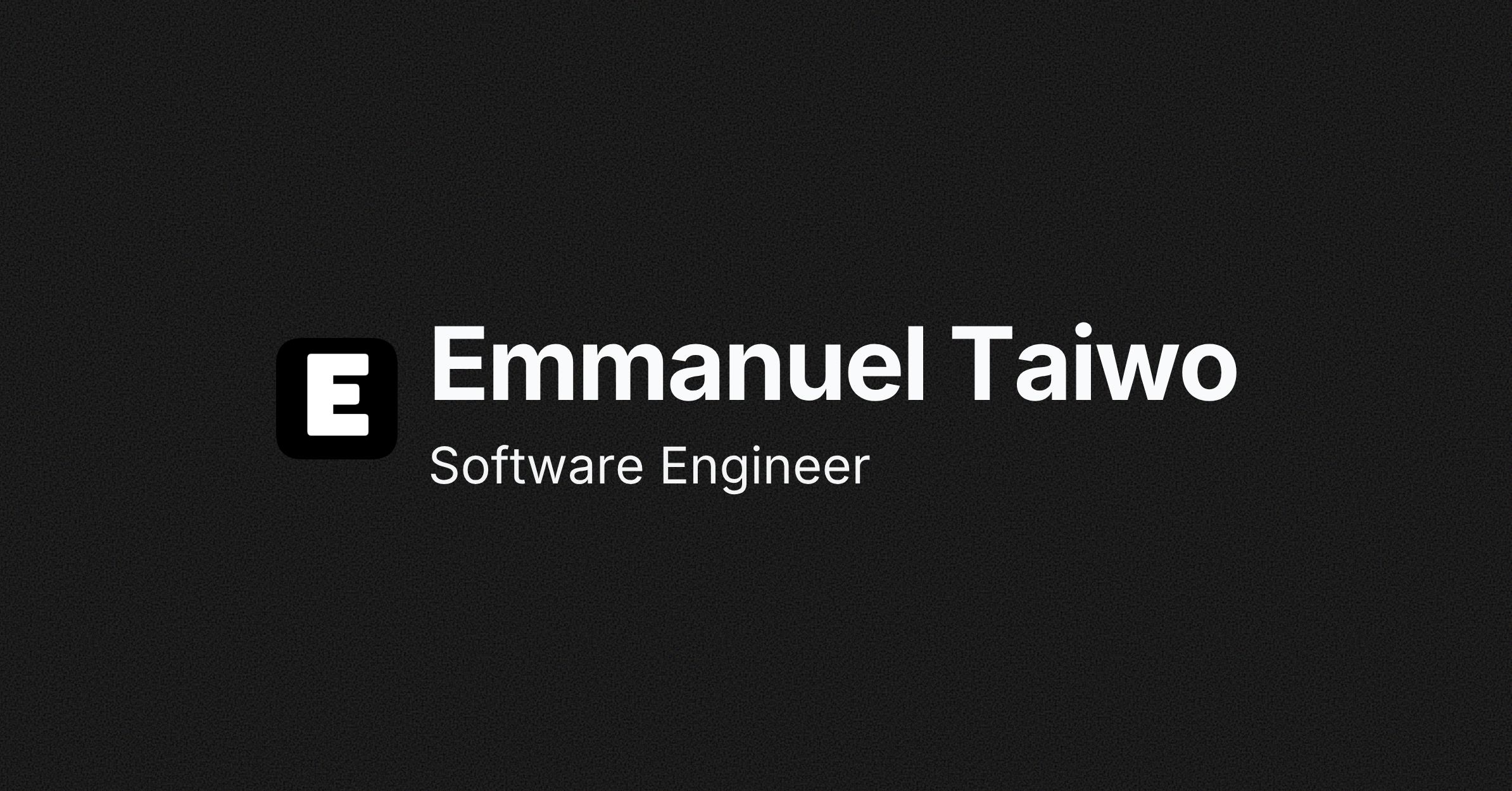 Emmanuel Taiwo - Software Engineer in Nigeria | Full Stack Developer